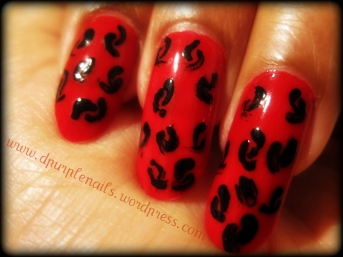 red leopard nails