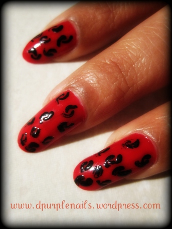 red leopard nails
