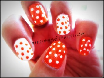 Orange Peppermint nails